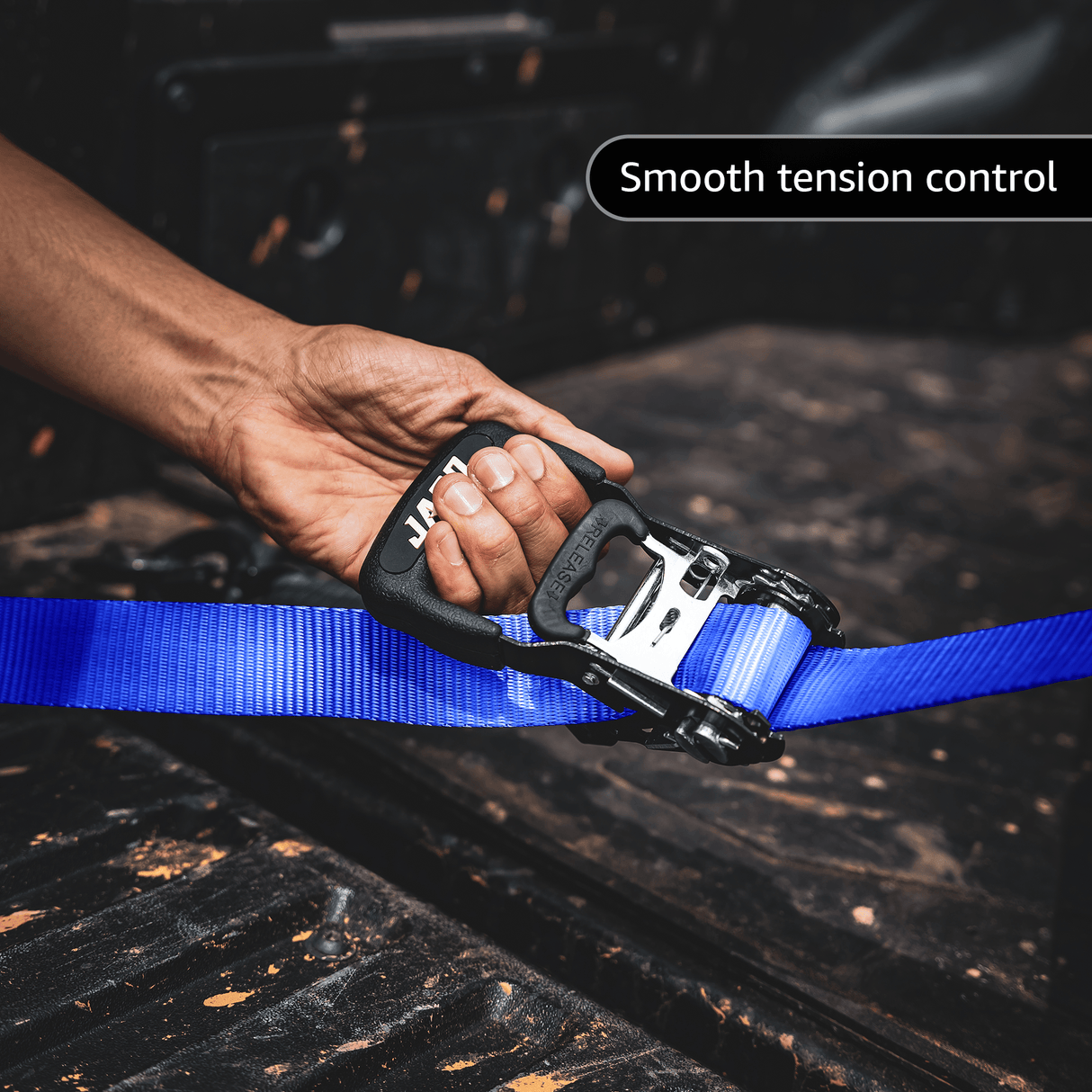 Heavy Duty Ratchet Tie Down Straps with Soft Loops (1.6" x 8 ft) | AAR Certified Break Strength (5,208 lbs) - Magnadyne
