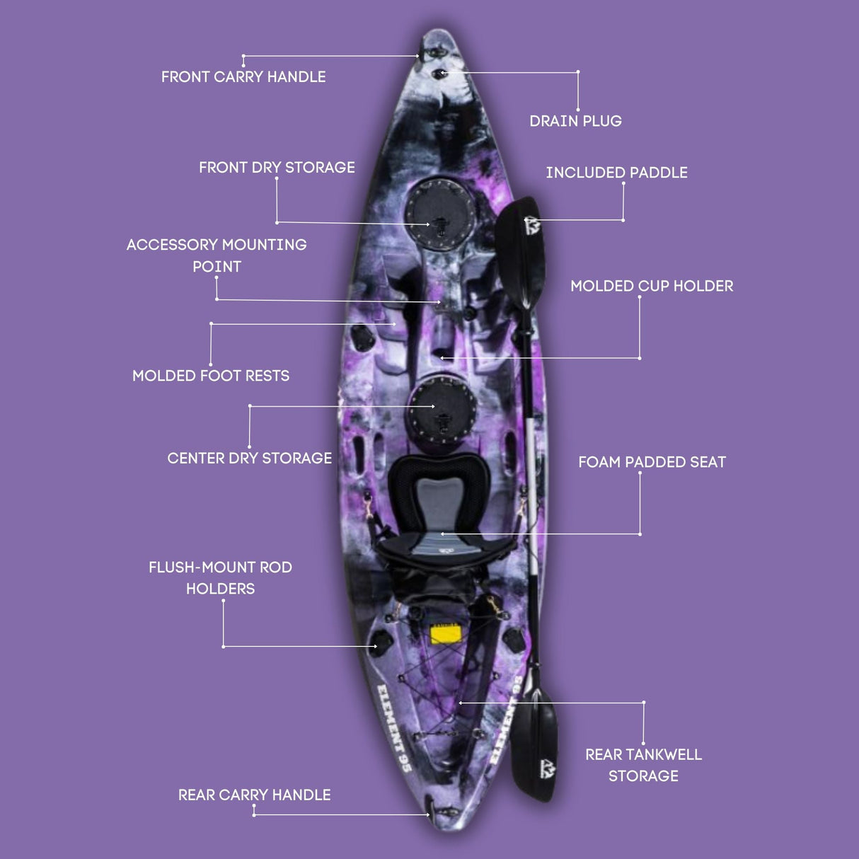 Hoodoo Element 95 Sit On Top Kayak - Magnadyne