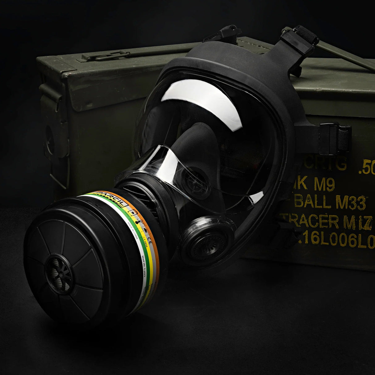 Parcil Safety NB-100V Tactical Gas Mask with Voice Amplifier - Magnadyne