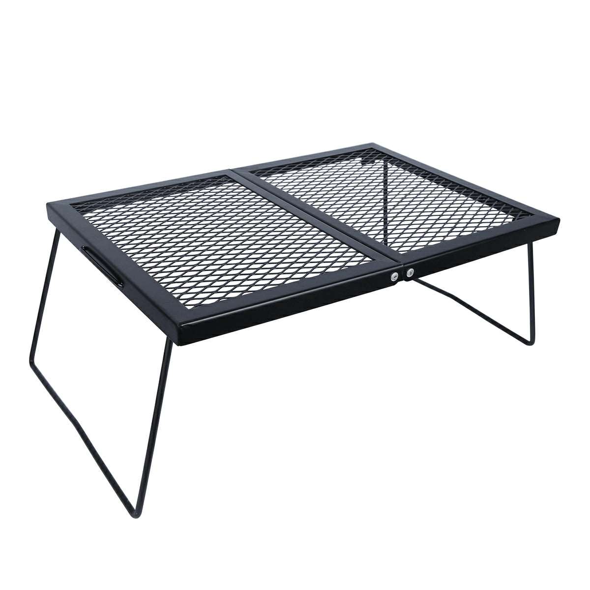 Portable Heavy Duty Folding Steel Campfire Grill Grate for Outdoor Cooking, Black - Magnadyne