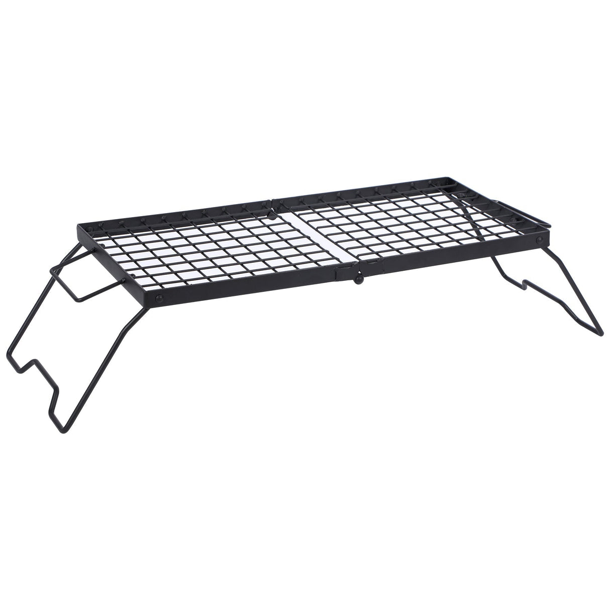Portable Heavy Duty Folding Steel Campfire Grill Grate for Outdoor Cooking, Black - Magnadyne