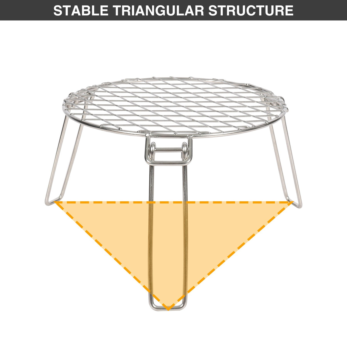 Portable Round Campfire Grill Grate with Foldable Legs, 12” - Magnadyne