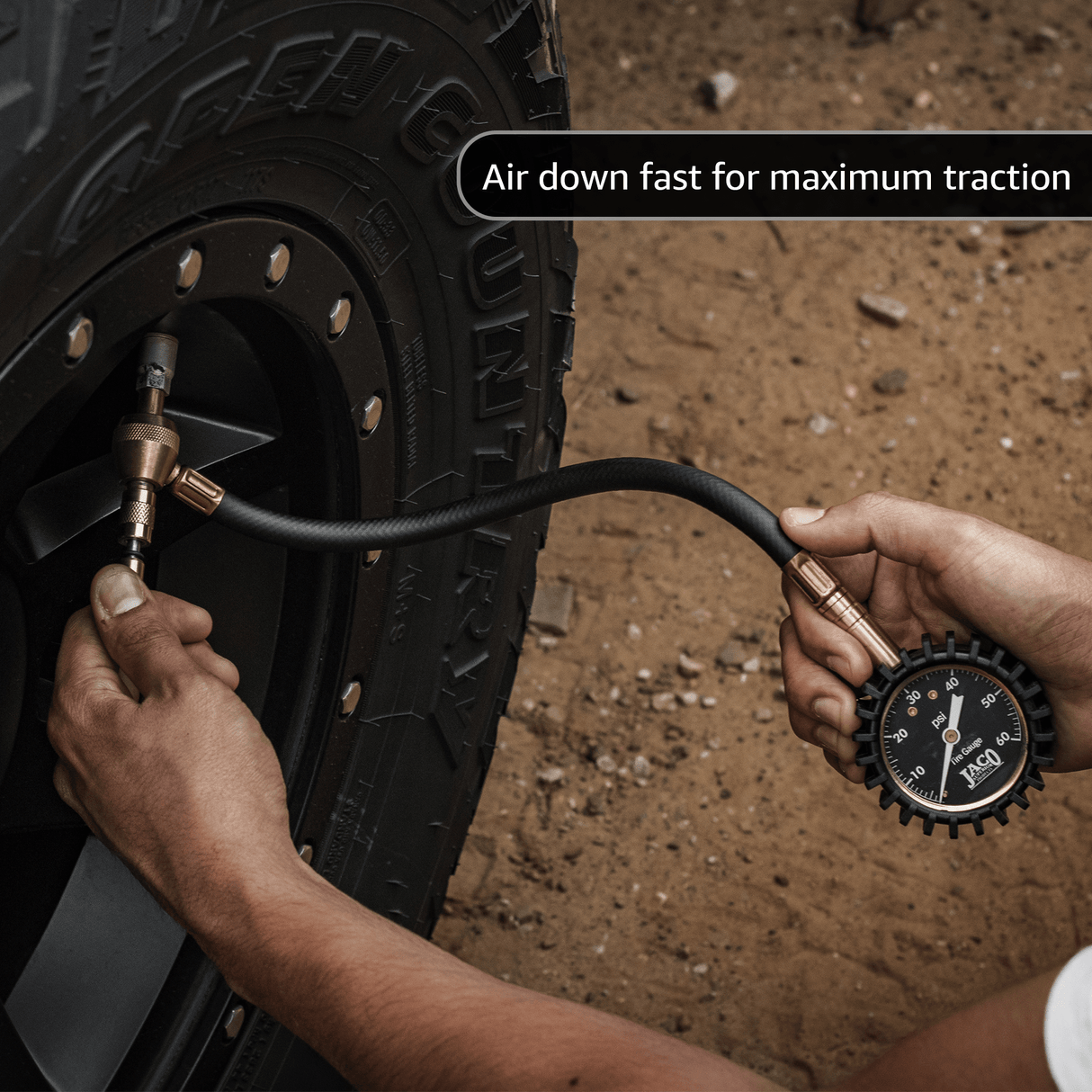 RapidFlow™ Tire Deflator Gauge (0-60 PSI) | Rapid Off-Road Air Down Kit - Magnadyne