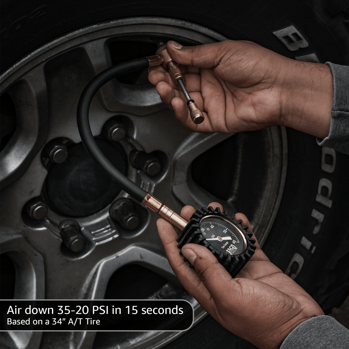 RapidFlow™ Tire Deflator Gauge (0-60 PSI) | Rapid Off-Road Air Down Kit - Magnadyne