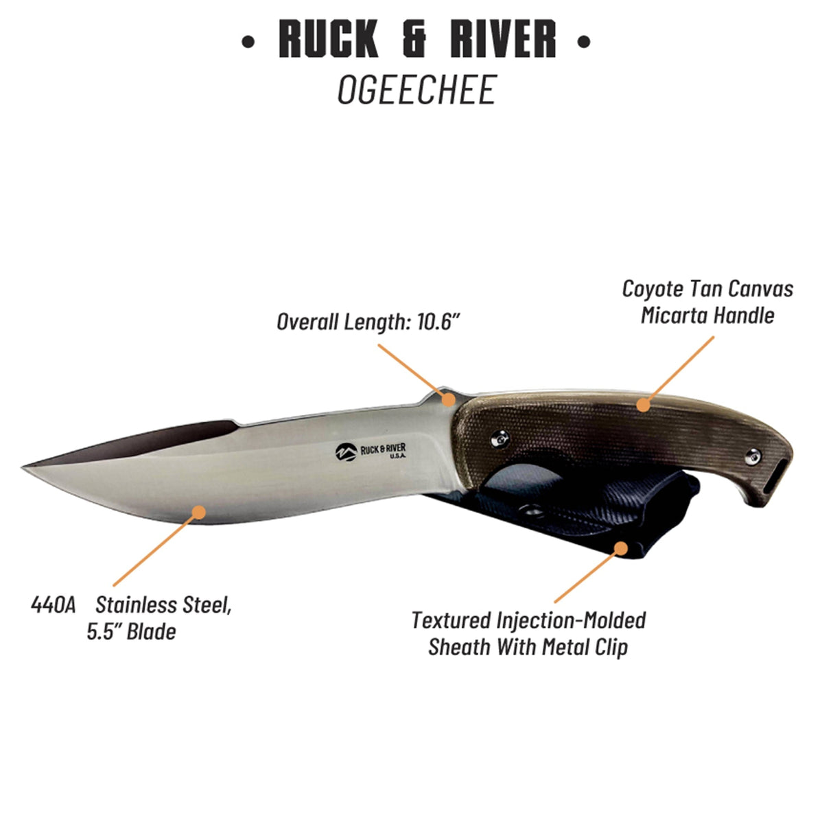 Ruck & River Ogeechee Fixed Blade Knife - Magnadyne