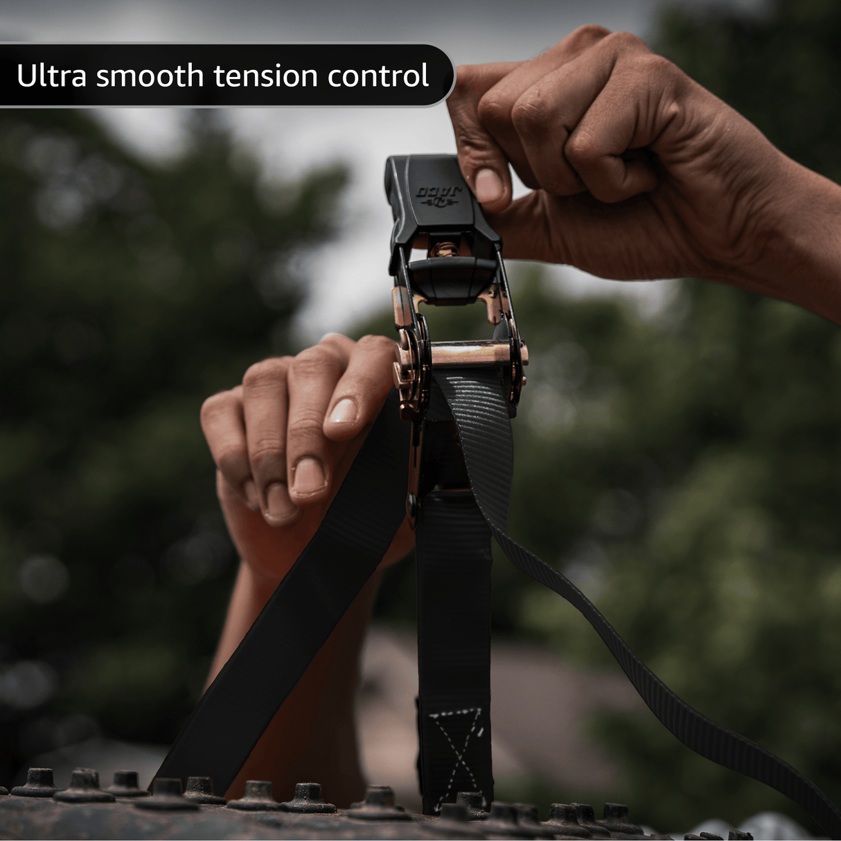 Tie Down Ratchet Straps (4 Pack) - 1 in x 15 ft | AAR Certified Break Strength (1,823 lbs) | Cargo Tie Down Set - Magnadyne