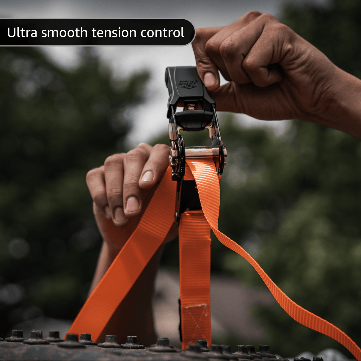 Tie Down Ratchet Straps (4 Pack) - 1 in x 15 ft | AAR Certified Break Strength (1,823 lbs) | Cargo Tie Down Set - Magnadyne