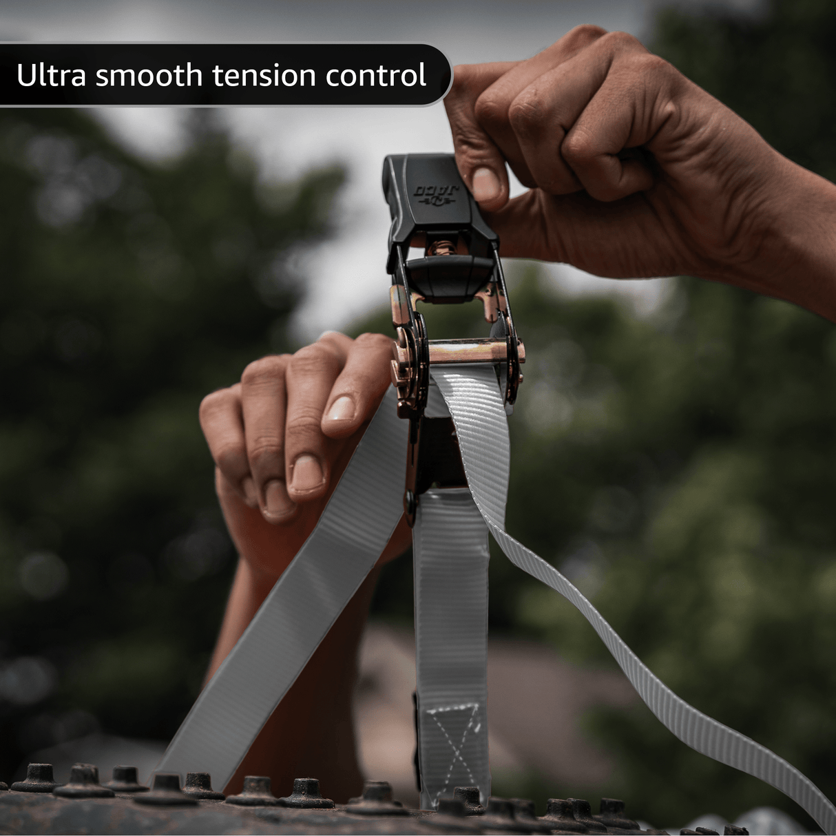 Tie Down Ratchet Straps (4 Pack) - 1 in x 15 ft | AAR Certified Break Strength (1,823 lbs) | Cargo Tie Down Set - Magnadyne