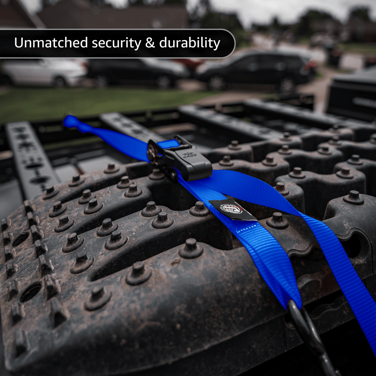 Tie Down Ratchet Straps (4 Pack) - 1 in x 15 ft | AAR Certified Break Strength (1,823 lbs) | Cargo Tie Down Set - Magnadyne