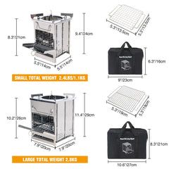 Wood Burning Camping Stove Folding with Pot Stand - Magnadyne