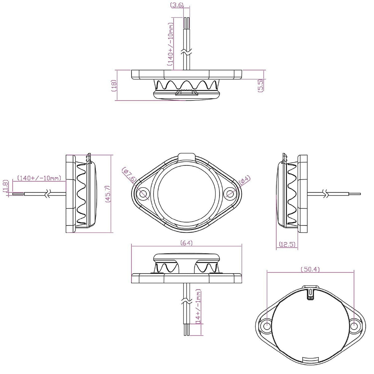 MAGNADYNE AUX-USB-SMD4DC | Surface Mount 5V/4.8A Dual USB Charger - Magnadyne