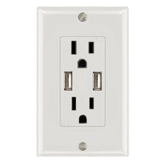 Magnadyne WC-502 | Dual USB Charging AC Wall Outlet w/ Plate - Magnadyne