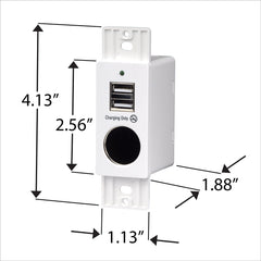 Magnadyne WCP-12V | Wall Mount USB Charger | 2 Ports and 12V Power Outlet | Wall Plate - Magnadyne