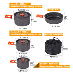 11/12/22 PCS Camping Cookware Mess Kit - Magnadyne