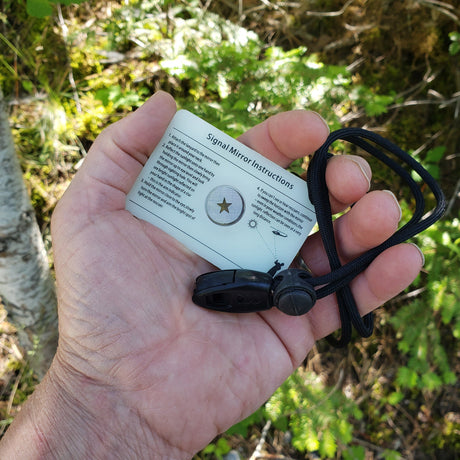 Emergency Signaling Mirror with Targeting Star for Hiking, Backpacking, Kayaking, Boating