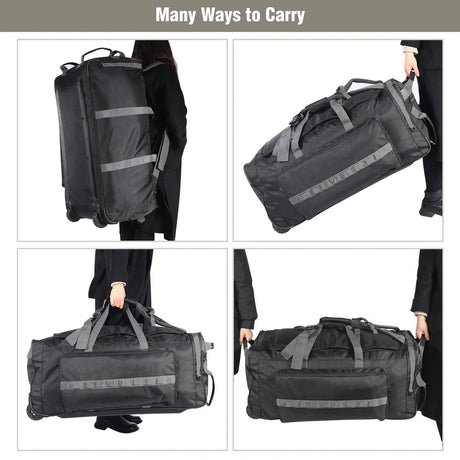 140L Tactical Duffle Bag with Wheels and Backpack Straps - Magnadyne