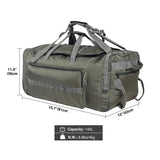 140L Tactical Duffle Bag with Wheels and Backpack Straps - Magnadyne