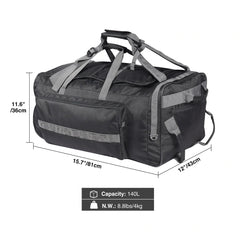 140L Tactical Duffle Bag with Wheels and Backpack Straps - Magnadyne