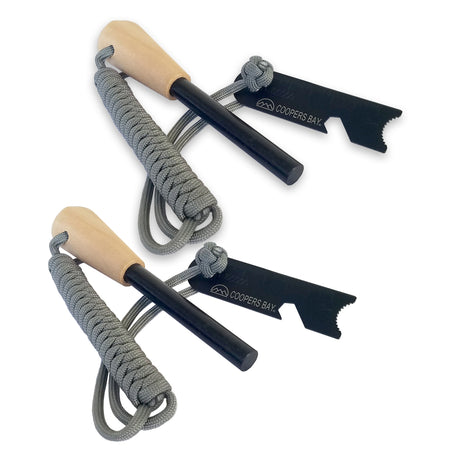 FireStorm X-Large 1/2" Ferro Rod & Striker - Braided Paracord Lanyard