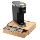 Large Bamboo Monitor Stand with Drawer | 13.5" Stackable Desk Organizer for Letter Size Paper