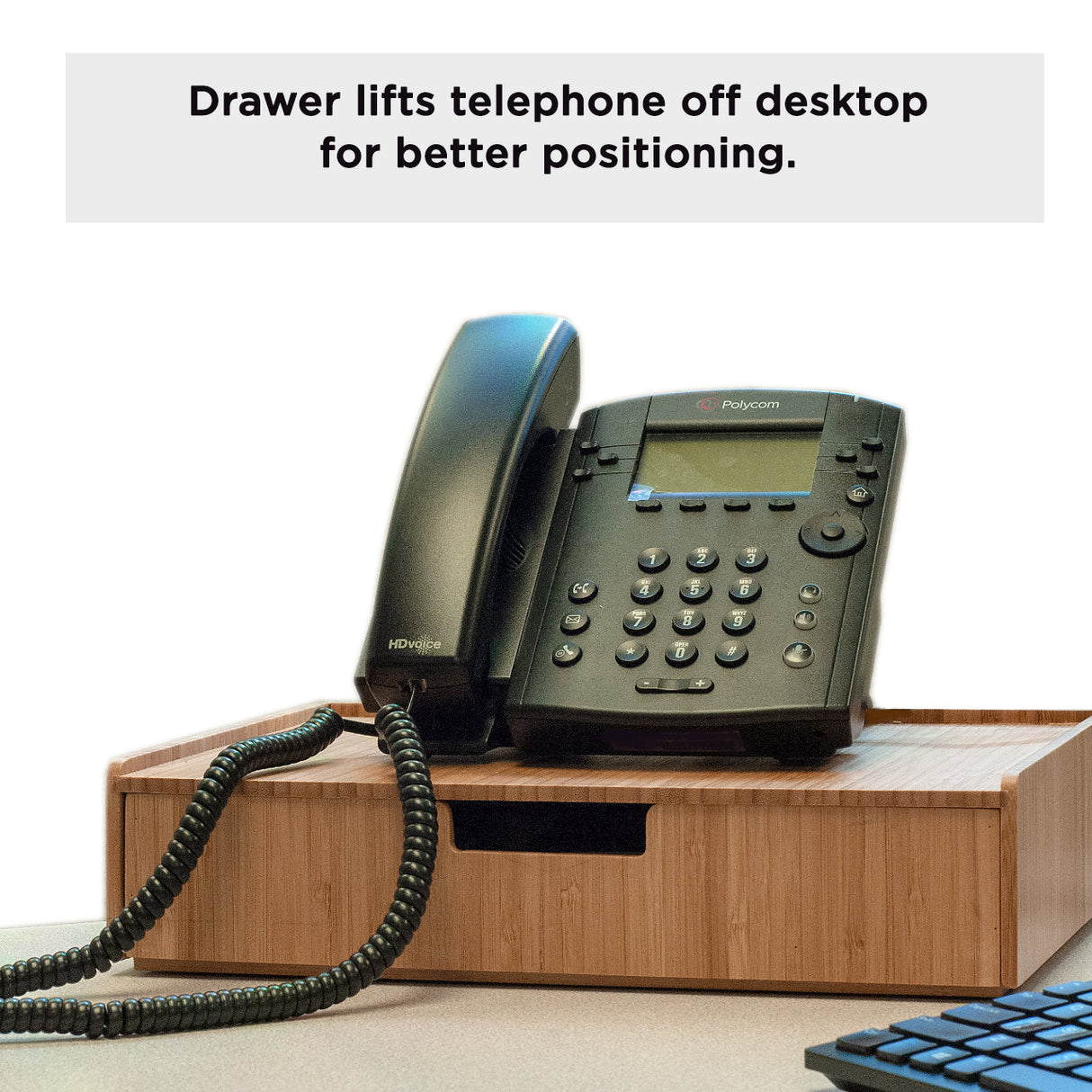 Large Bamboo Monitor Stand with Drawer | 13.5" Stackable Desk Organizer for Letter Size Paper