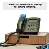 Large Bamboo Monitor Stand with Drawer | 13.5" Stackable Desk Organizer for Letter Size Paper
