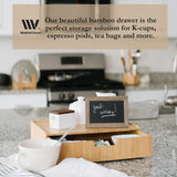 Large Bamboo Monitor Stand with Drawer | 13.5" Stackable Desk Organizer for Letter Size Paper