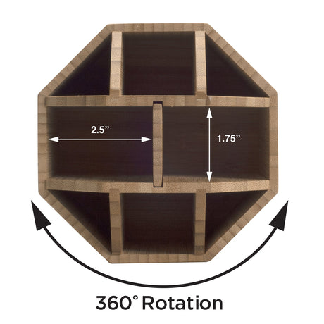 Bamboo Rotating Multi Purpose Utensil Holder (UPDATED 7 INCH MODEL)