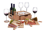 Bamboo Wine & Cheese Serving Tray with Drawer