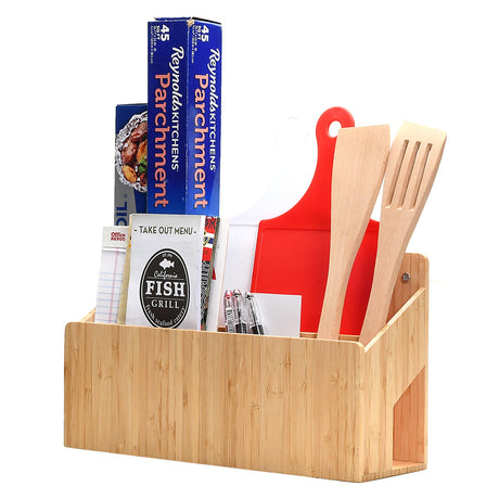 Bamboo Multi Purpose Wall Mounted Organizer