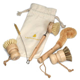 5-Piece Handmade Bamboo Dish Brush Set