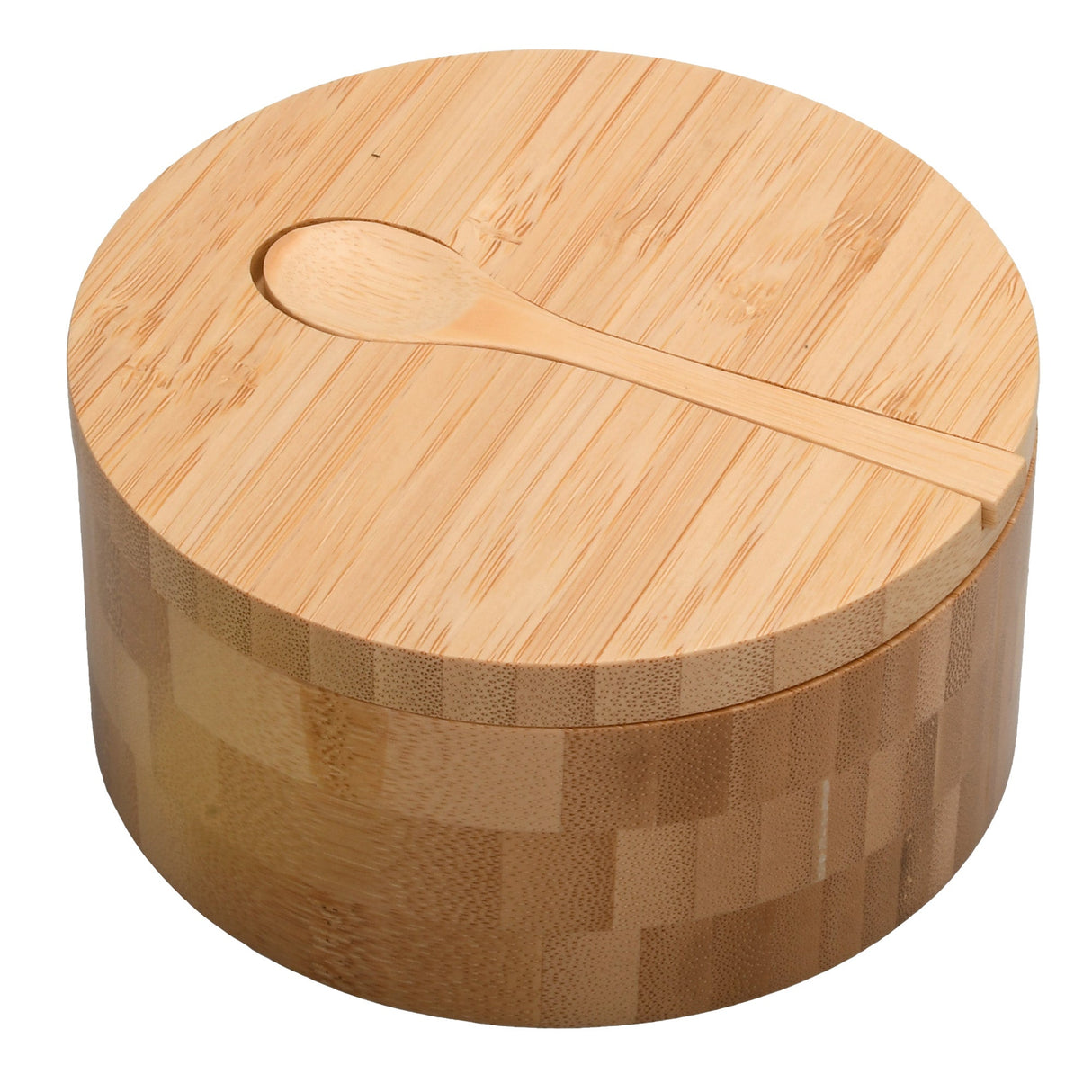 Eco-Friendly Bamboo Salt & Spice Cellar with Integrated Spoon – 1, 2, or 3 Compartments