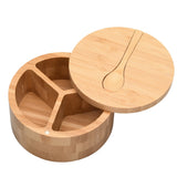 Eco-Friendly Bamboo Salt & Spice Cellar with Integrated Spoon – 1, 2, or 3 Compartments