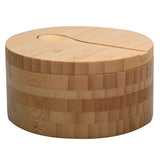 Eco-Friendly Bamboo Salt & Spice Cellar with Integrated Spoon – 1, 2, or 3 Compartments