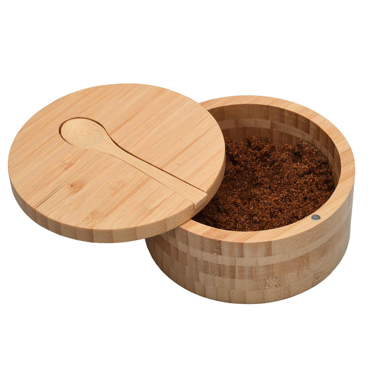 Eco-Friendly Bamboo Salt & Spice Cellar with Integrated Spoon – 1, 2, or 3 Compartments