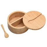 Eco-Friendly Bamboo Salt & Spice Cellar with Integrated Spoon – 1, 2, or 3 Compartments