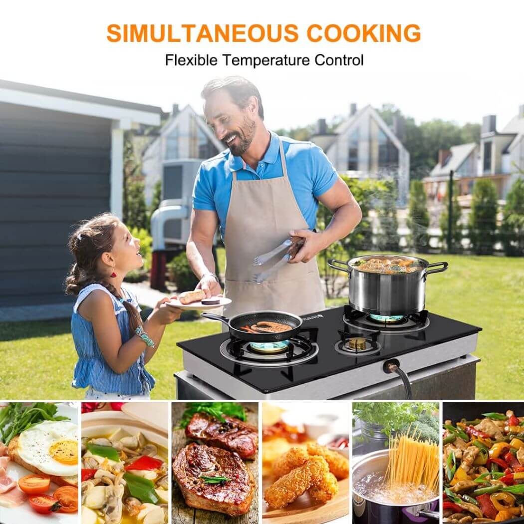 21,600 BTU 3 Burners Tempered Glass Portable Stoves for Camping - Magnadyne