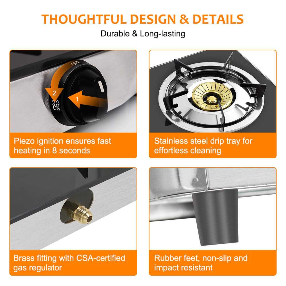 21,600BTU 3 Burners Tempered Glass Portable Stoves for Camping - Magnadyne