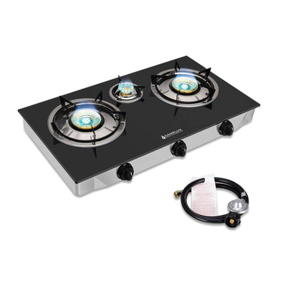 21,600BTU 3 Burners Tempered Glass Portable Stoves for Camping - Magnadyne