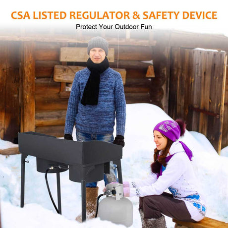 260,000 BTU High Pressure Double Propane Burner - Heavy Duty Cookware - Magnadyne