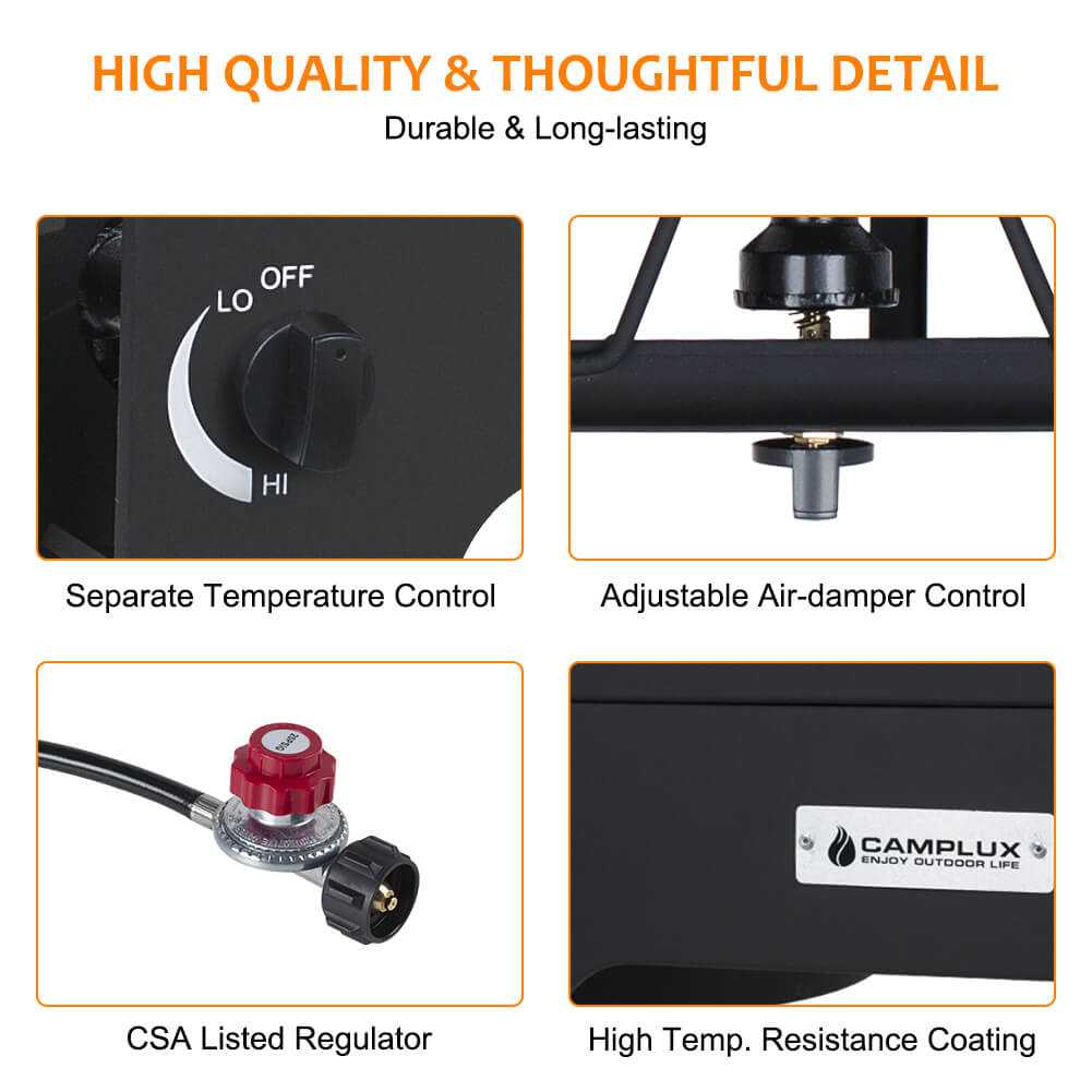 260,000 BTU High Pressure Double Propane Burner - Heavy Duty Cookware - Magnadyne