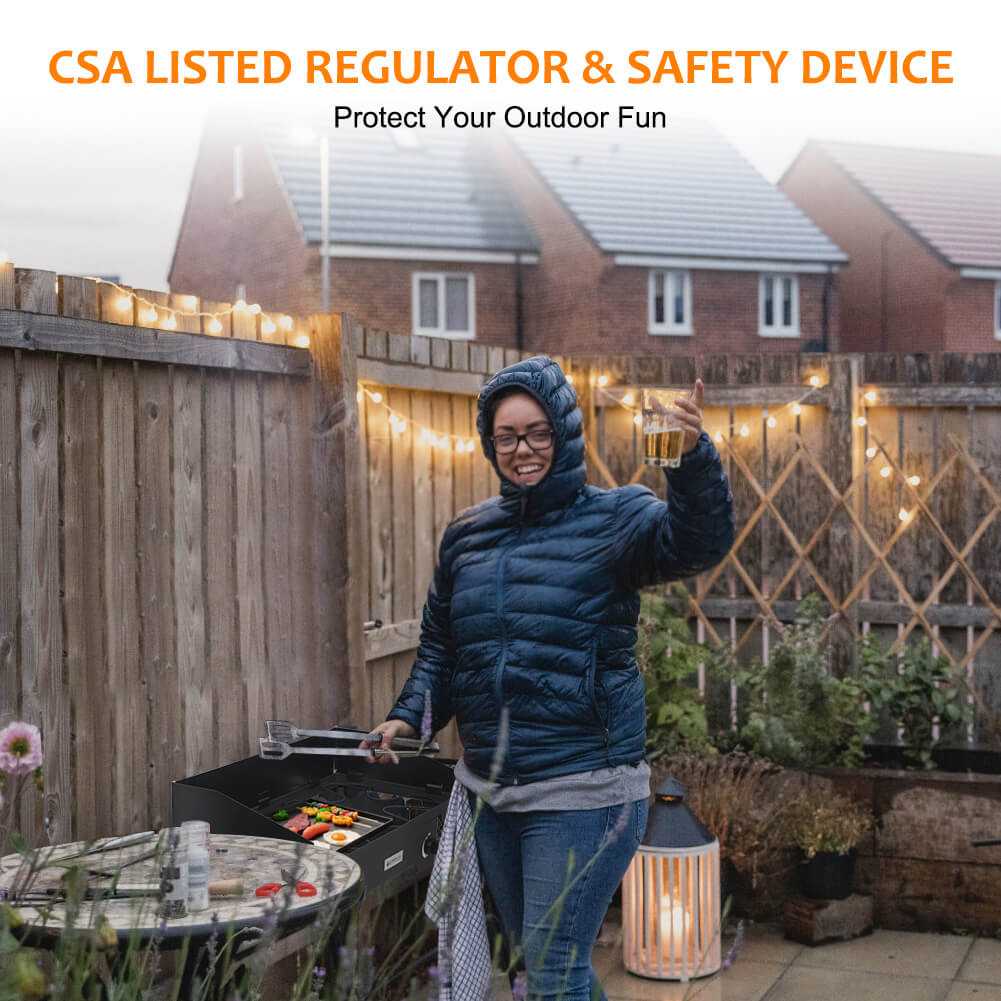 260,000 BTU High Pressure Double Propane Burner - Heavy Duty Cookware - Magnadyne