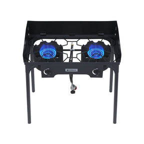 260,000 BTU High Pressure Double Propane Burner - Heavy Duty Cookware - Magnadyne