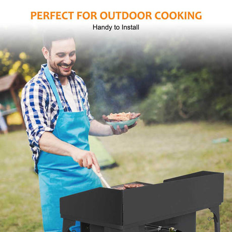 260,000 BTU High Pressure Double Propane Burner - Heavy Duty Cookware - Magnadyne