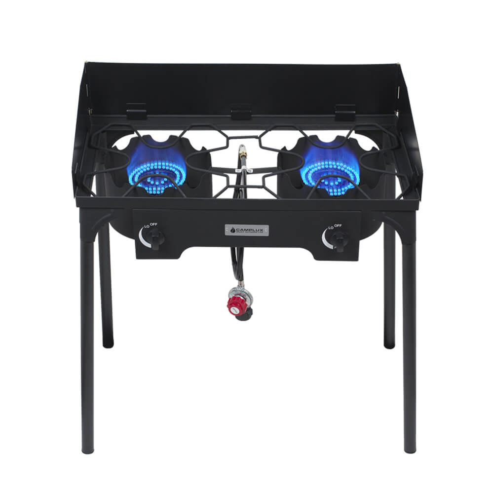 260,000 BTU High Pressure Double Propane Burner - Heavy Duty Cookware - Magnadyne