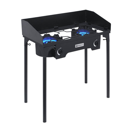 260,000 BTU High Pressure Double Propane Burner - Heavy Duty Cookware - Magnadyne