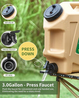 3 Gallon Water Jug, Overlanding Gear Water Containers Spigot, Camping Essential - Magnadyne