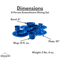 4 Person Enamel Table Set - Magnadyne