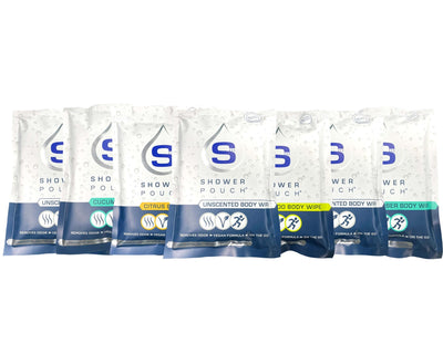 5-Pack Shower Pouch Body Wipes