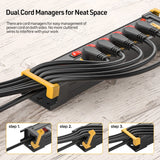 6-Outlet Metal Power Strip with Individual Switches + Dual-Pole Master Switch - Magnadyne